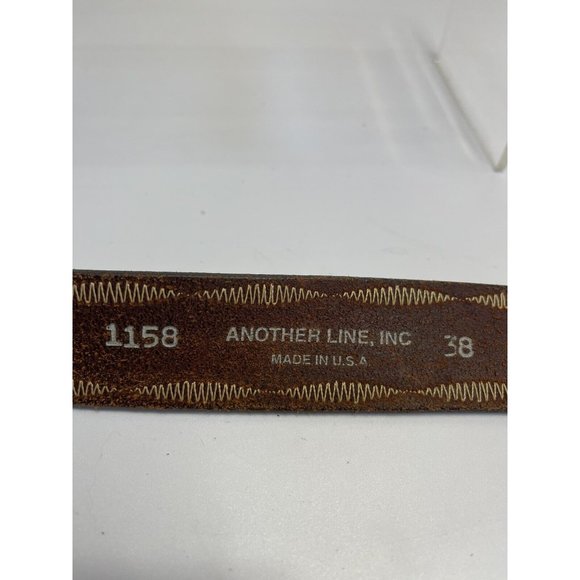 Another Line Inc Vintage Whip Stitch Thick Leather Belt Mens 38” - Picture 2 of 10